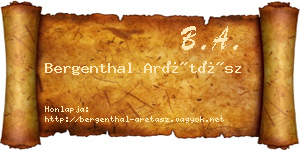 Bergenthal Arétász névjegykártya